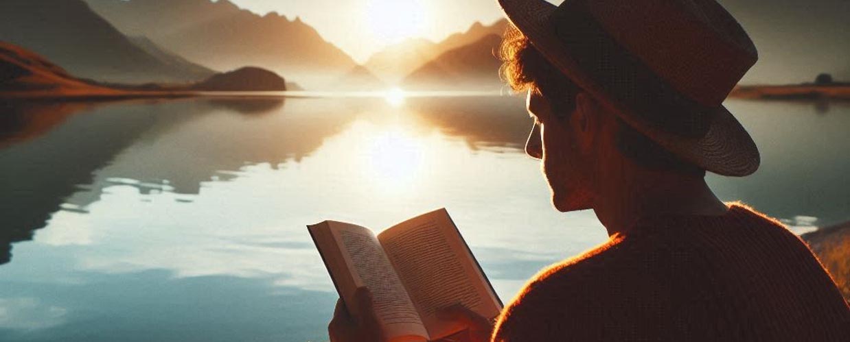 Illustratie: persoon leest boek, Lezen